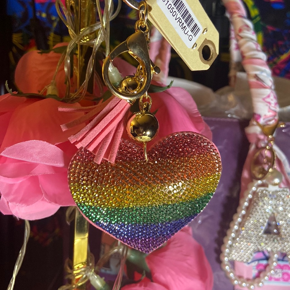 Rainbow Heart Purse Charm